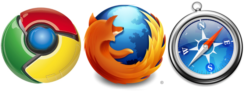 Image showing logos of Firefox, Chrome and Safari